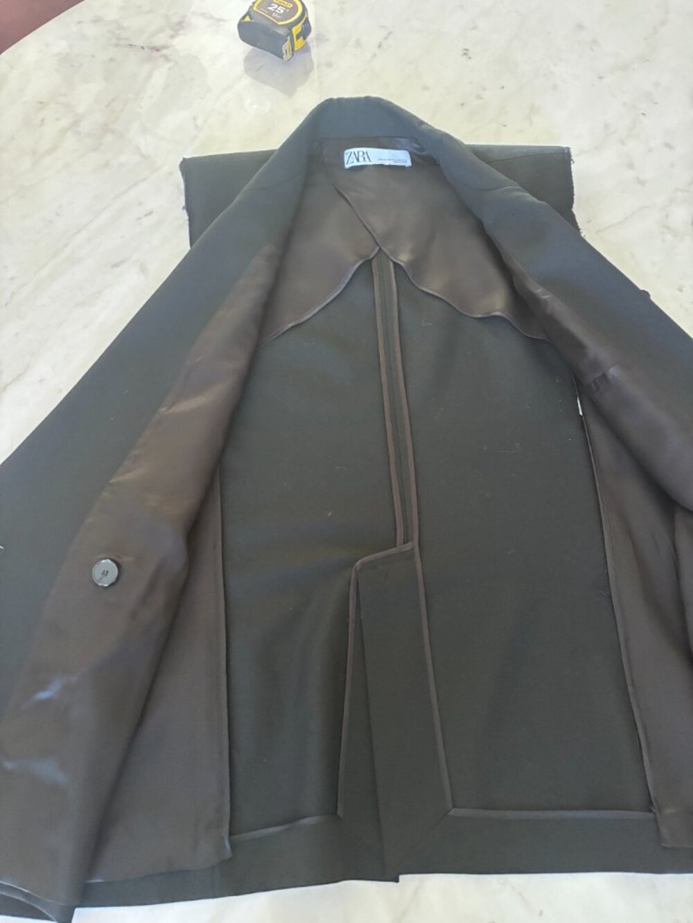 Zara Black Sleeveless Double Breasted Blazer/Vest - Size M/L - Picture 8 of 11